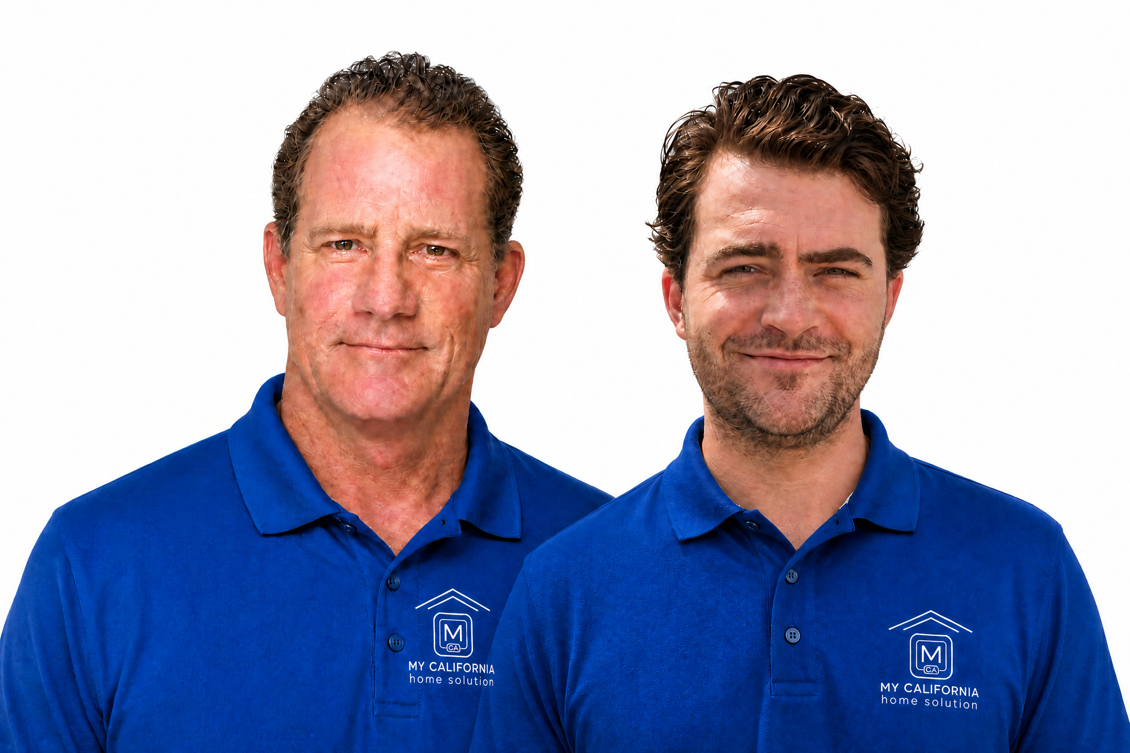 Richard and Kaden Farmer together in their My California Home Solution shirts